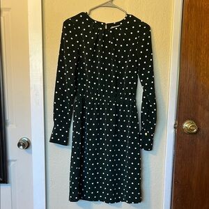 H&M Dark Green Polka-Dot Dress